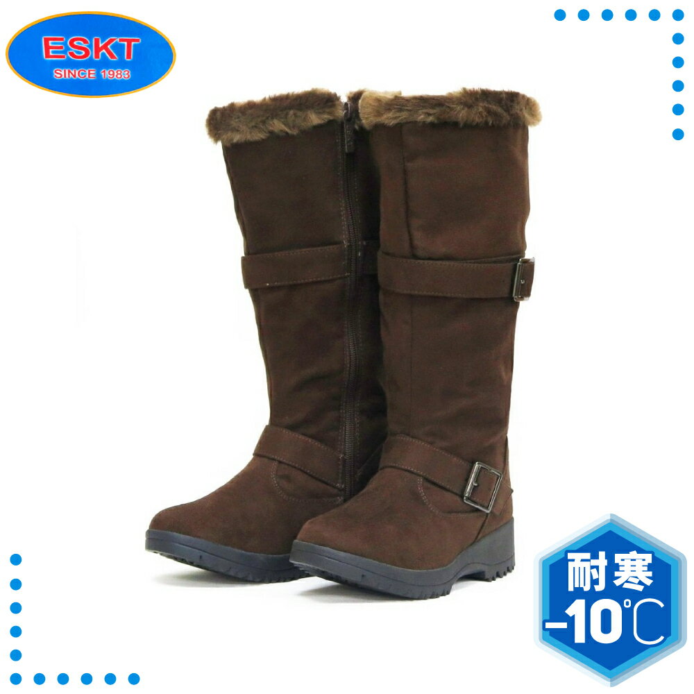 【ESKT 臺灣 女 高筒雪鞋《咖啡》】SN254/雪靴/靴子/賞雪/滑雪/雪地行走