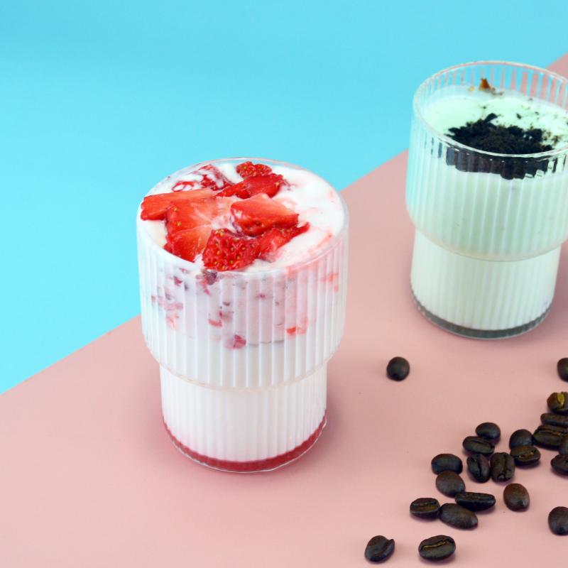 圓形ins網紅餐廳耐熱玻璃杯美式咖啡杯摩卡奶昔冰淇淋甜品拿鐵杯