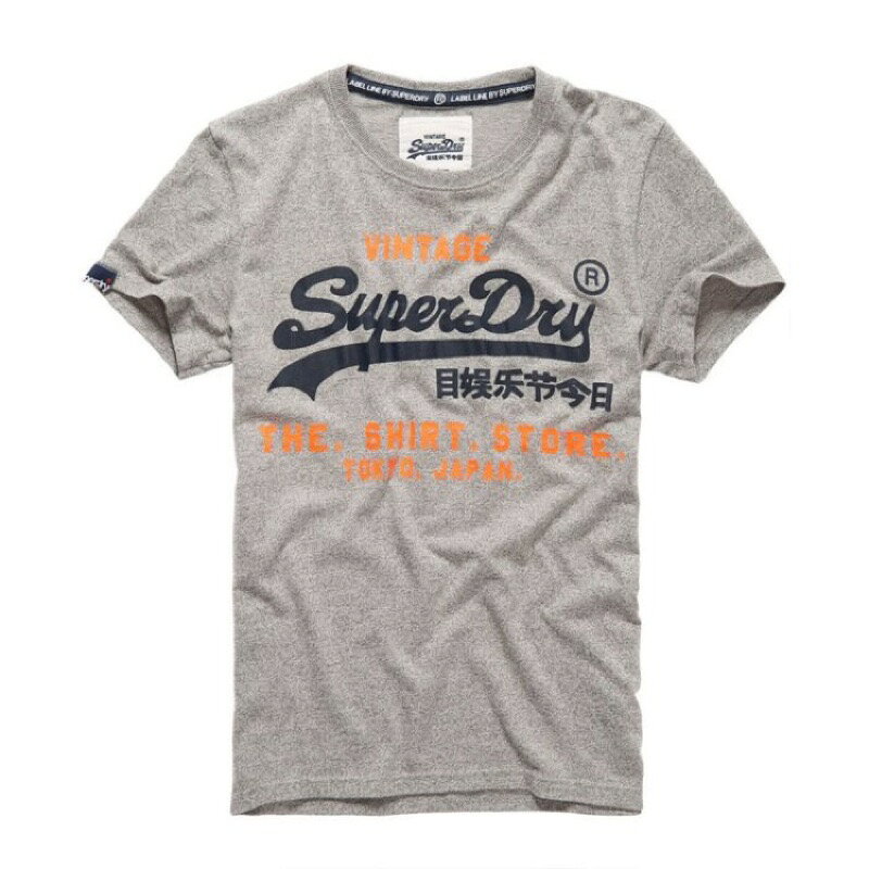 跩狗嚴選 !24小時出貨! 正品 極度乾燥 Superdry Logo T-Shirt 礫石灰色 重磅純棉 短袖 上衣 短T T恤