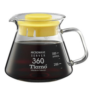 金時代書香咖啡 Tiamo 耐熱玻璃咖啡花茶壺 360cc 透過SGS檢測合格 HG2296Y