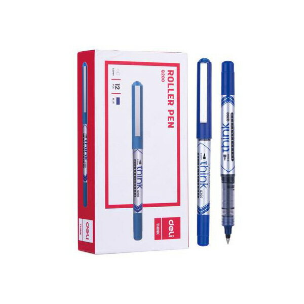 得力 Deli 直液式鋼珠筆 藍色 0.5mm 12支 /盒 EQ20030