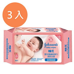 嬌生 嬰兒護膚柔濕巾-清新淡香 80片x3包/組