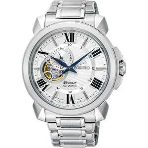SEIKO 精工錶 Premier 開芯羅馬機械腕錶 4R39-00S0S(SSA691J1)-42mm-白面鋼帶【刷卡回饋 分期0利率】【APP下單4%點數回饋】