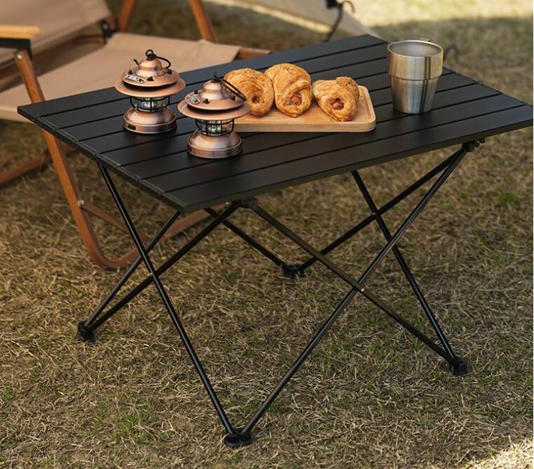 原始人戶外摺疊桌鋁合金野餐桌椅便攜式露營蛋卷桌子用品裝備套裝