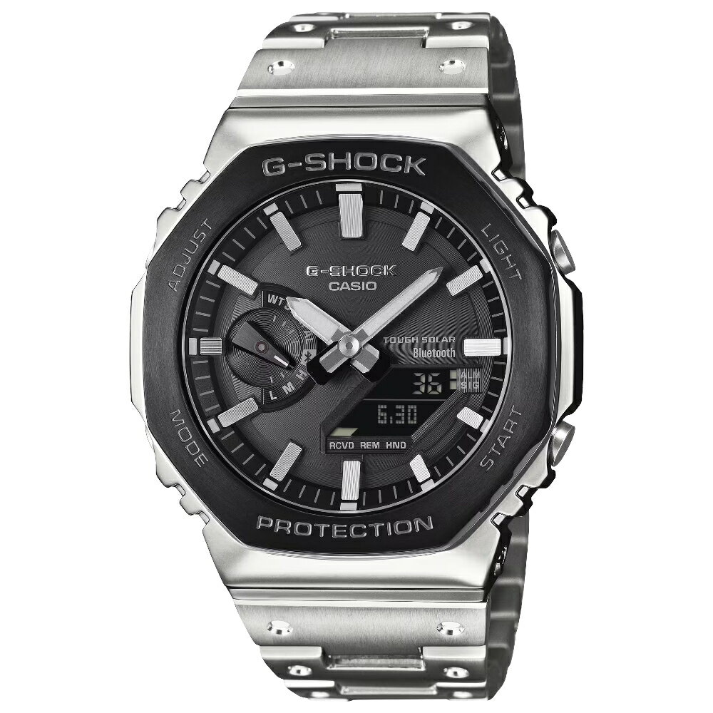 CASIO卡西歐 G-SHOCK  2100 系列 GM-B2100BT-1A 八角形全金屬藍牙太陽能腕錶 黑面 44.4mm｜樂天領券現折★全館特惠中★指定刷卡回饋10%