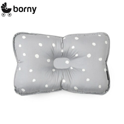 韓國【Borny】3D透氣純棉塑型嬰兒枕(6個月以上適用)(灰白點)