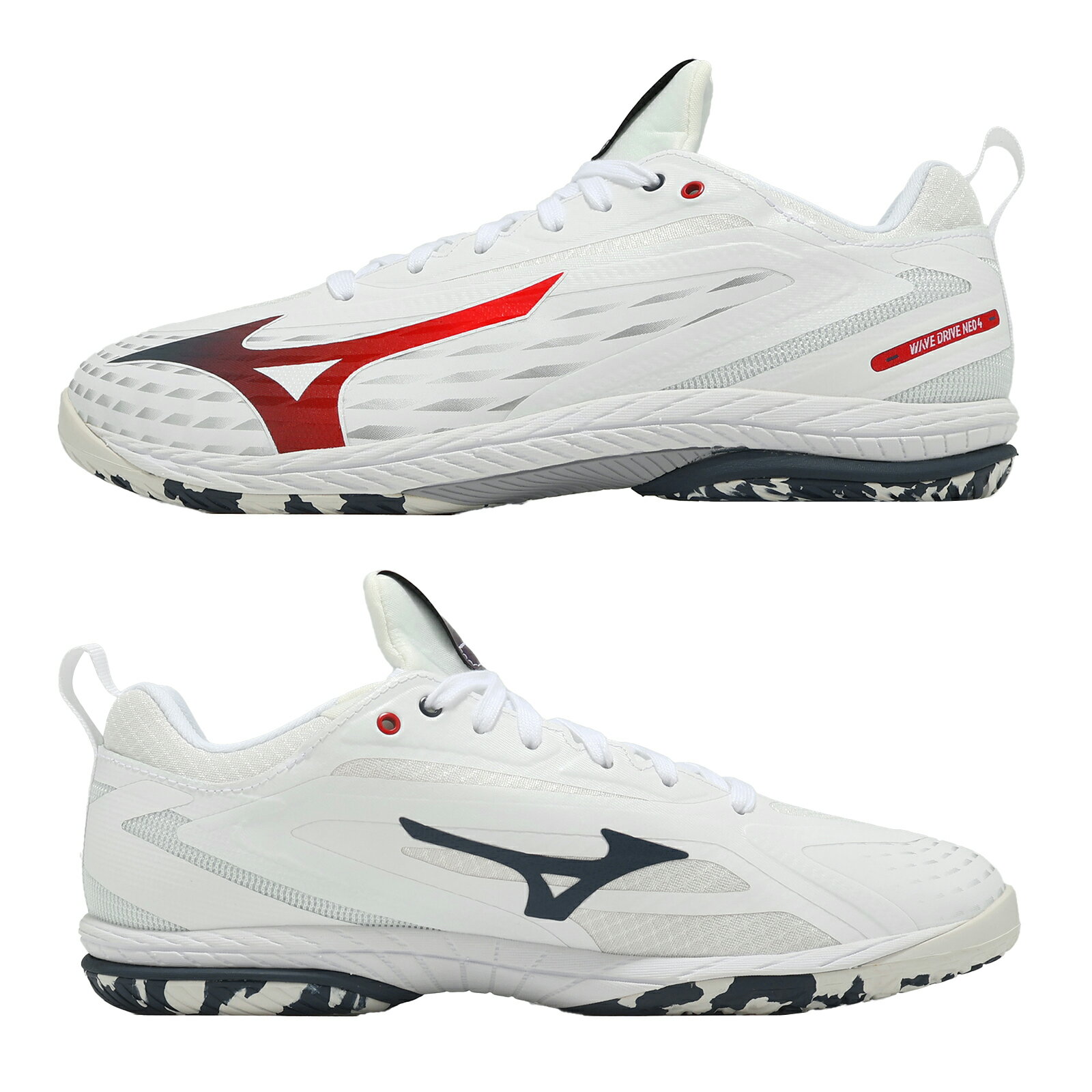 Mizuno 美津濃 桌球鞋 Wave Drive Neo 4 男鞋 女鞋 白 支撐 避震 抓地 81GA2500-31