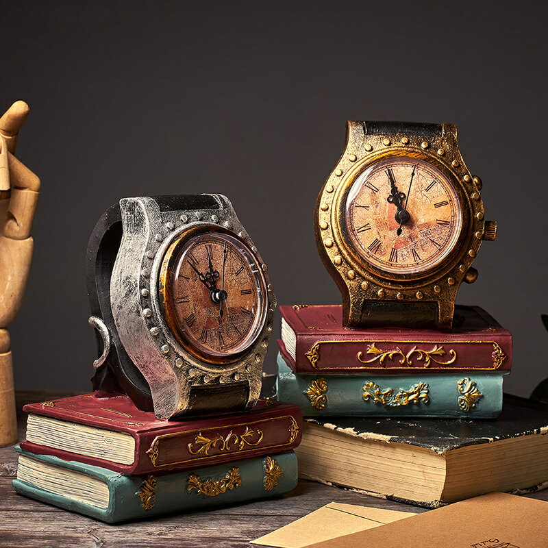 創意復古裝飾品擺件懷舊老式樹脂工藝品桌面玄關咖啡廳酒柜小擺設 4