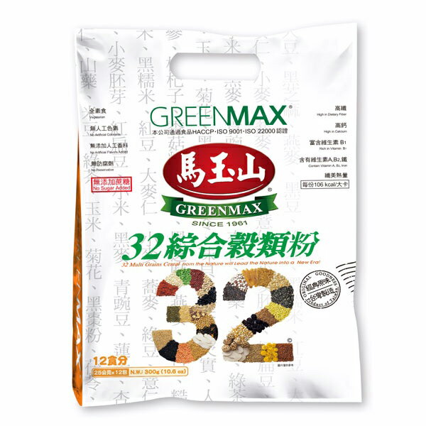 馬玉山 32綜合穀類粉25g(12入)/袋【康鄰超市】