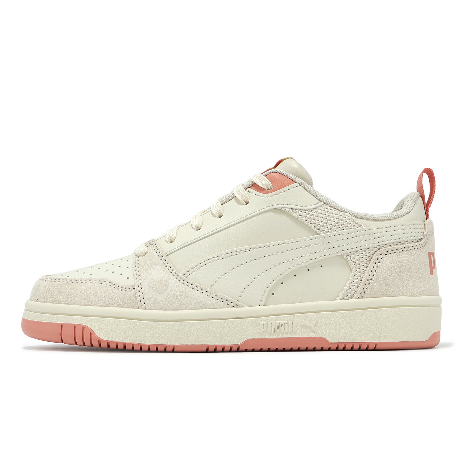 Puma 休閒鞋 Rebound V6 Low Coquette 女鞋 米白 粉 低筒 皮革 復古 愛心 39756701