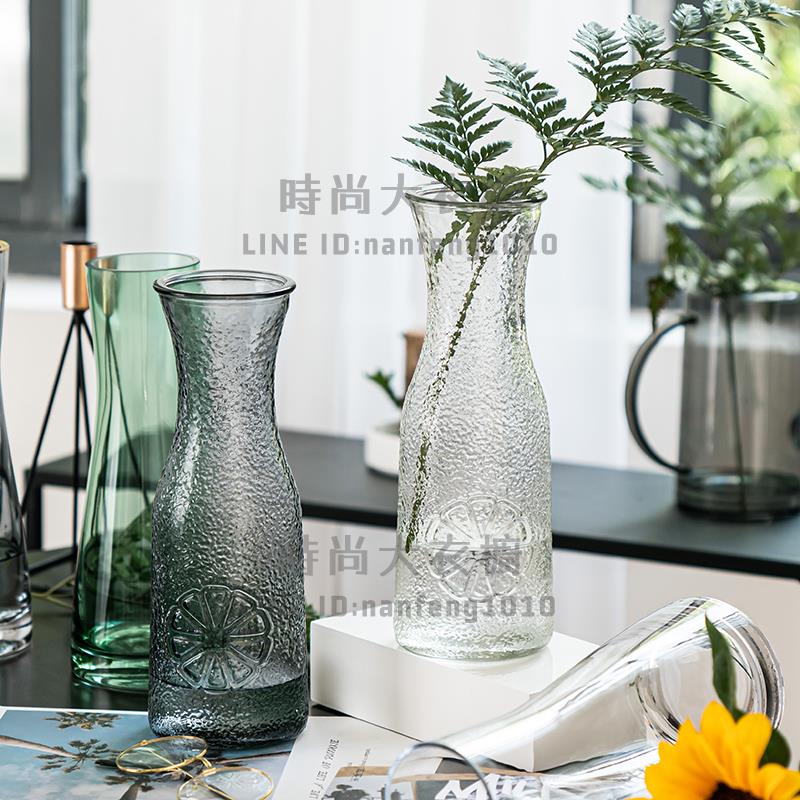 歐式創意簡約玻璃花瓶透明水養植物鮮花玫瑰百合花瓶干花插花擺件【時尚大衣櫥】