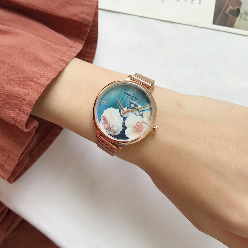 古風手表中國風漢服古裝手表文藝女學生簡約復古ins鋼帶磁鐵手表