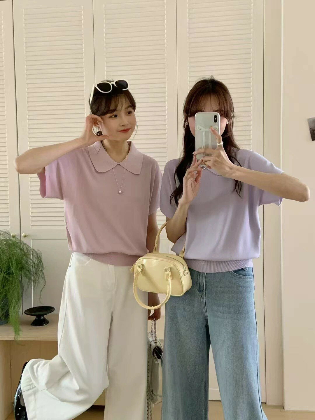 娃娃領薄針織上衣-6色   【B393173】