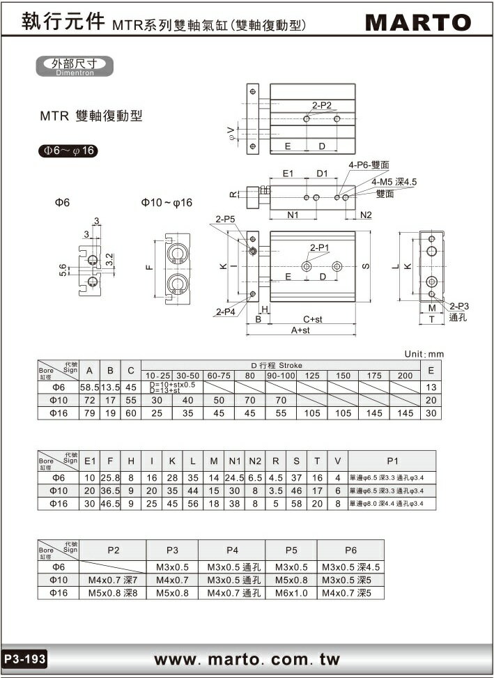 MARTO ⭐雙軸缸 MTR 匡信 氣壓缸 cylinder 台灣製造 台灣出貨 替代 亞德客 TR 5