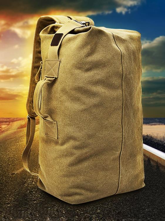 後背包戶外旅行水桶背包登山運動男ins大容量行李包行李袋帆布包 雙十二特惠
