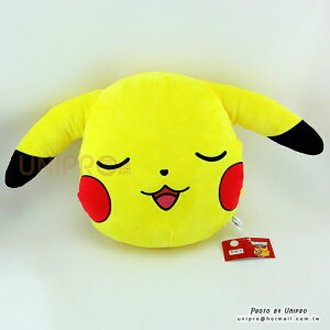 【UNIPRO】神奇寶貝 皮卡丘 Pikachu 冥想皮卡丘 頭型 暖手枕 保暖枕 抱枕 靠枕 禮物 正版授權 寶可夢 Pokemon Go