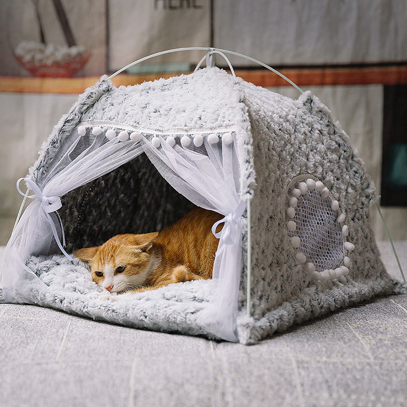 【免運】冬季保暖貓帳篷 貓咪房子 貓窩 寵物窩 封閉式寵物床 狗窩