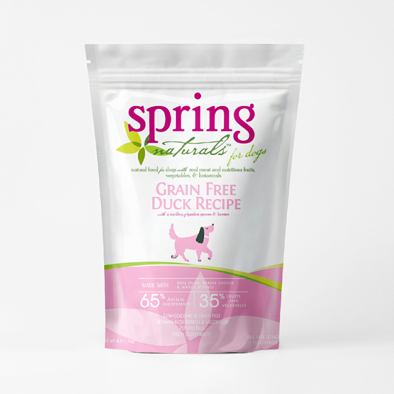 【Spring Naturals 曙光】無穀滋養鴨肉 全齡犬 天然寵物食譜 狗飼料 狗糧-4磅