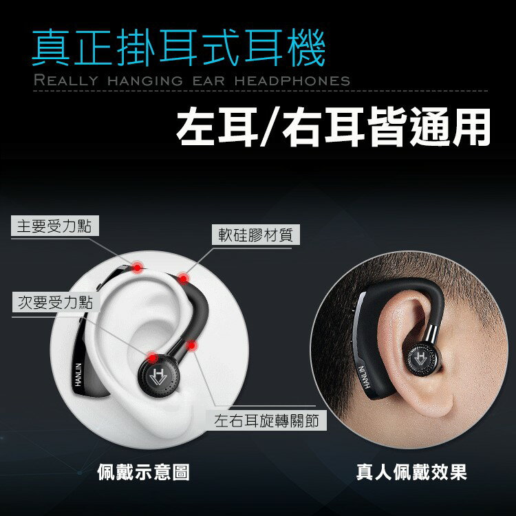 HANLIN-9X 單耳通用長待機藍芽耳機 強強滾 通話藍芽