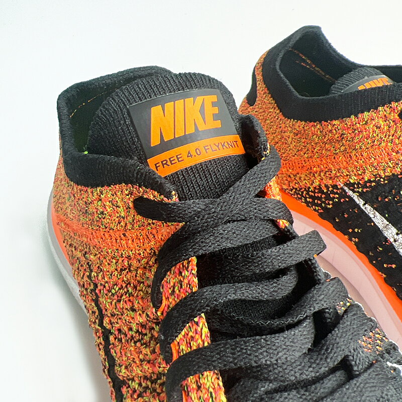 美國百分百【Nike】Free 4.0 Flyknit 耐吉 鞋子 慢跑鞋 運動鞋 球鞋 編織 螢光橘黑 男 G030 3