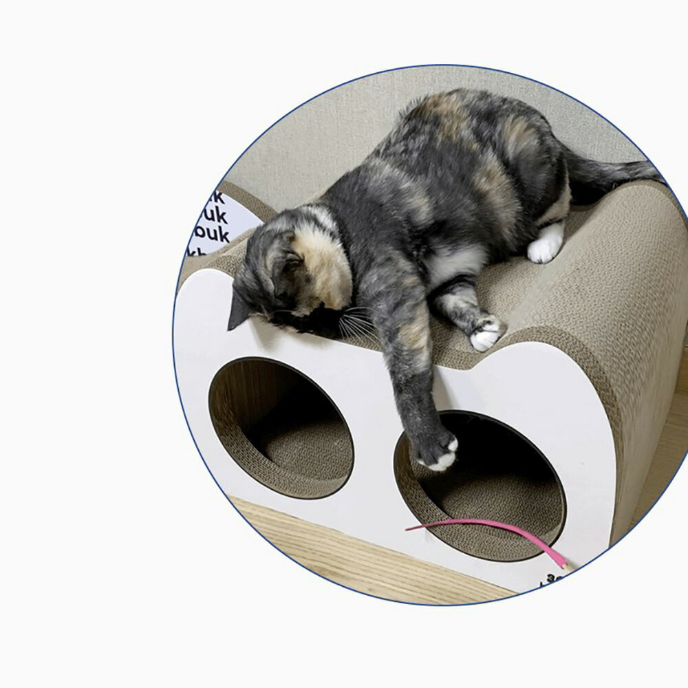 【台灣現貨】出口日韓簡約貓抓板 加厚加密貓抓柱 多貓可用貓窩磨爪板 白色多面磨爪貓咪玩具貓坐墊 7