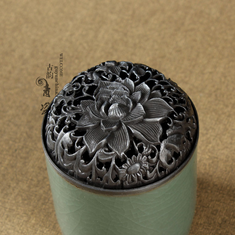 聞香杯 香道 隔火空薫炉 暖手炉 香道具 装飾品 工芸品 美術品 古韻青瓷創意陶瓷香道聞香爐日本聞香杯隔火熏空熏爐帶蓋1入| 銀