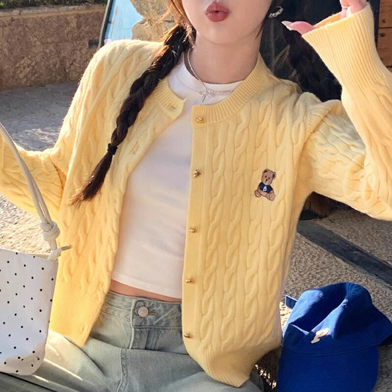 【巴黎精品】現貨+預購 法式針織外套寬鬆上衣針織衫毛衣大碼百搭休閒女裝-學院風壓紋高級女外套4色a1lg25