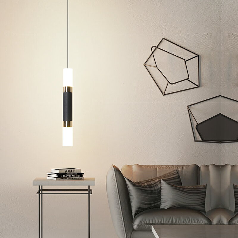 北歐創意個性LED吧臺餐廳燈設計師樣板房酒店客房臥室床頭小吊燈