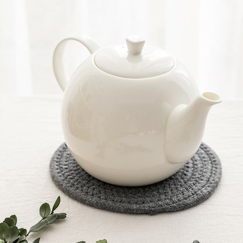 【優選百貨】純白陶瓷大號高溫泡茶壺過濾冷水壺骨質瓷咖啡壺家用茶壺茶具瓷器