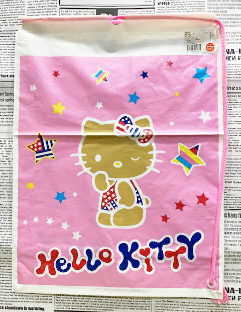 【震撼精品百貨】Hello Kitty 凱蒂貓 HELLO KITTY日本SANRIO三麗鷗KITTY縮口袋/購物袋-曬黑*92083 震撼日式精品百貨