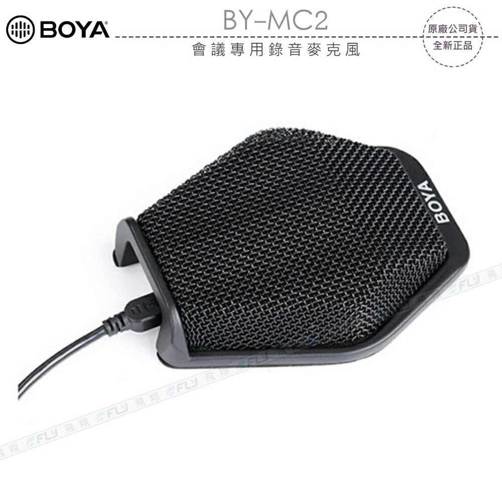 《飛翔3C》BOYA 博雅 BY-MC2 會議專用錄音麥克風￨公司貨￨USB接頭 電容式 定向型 演講座談