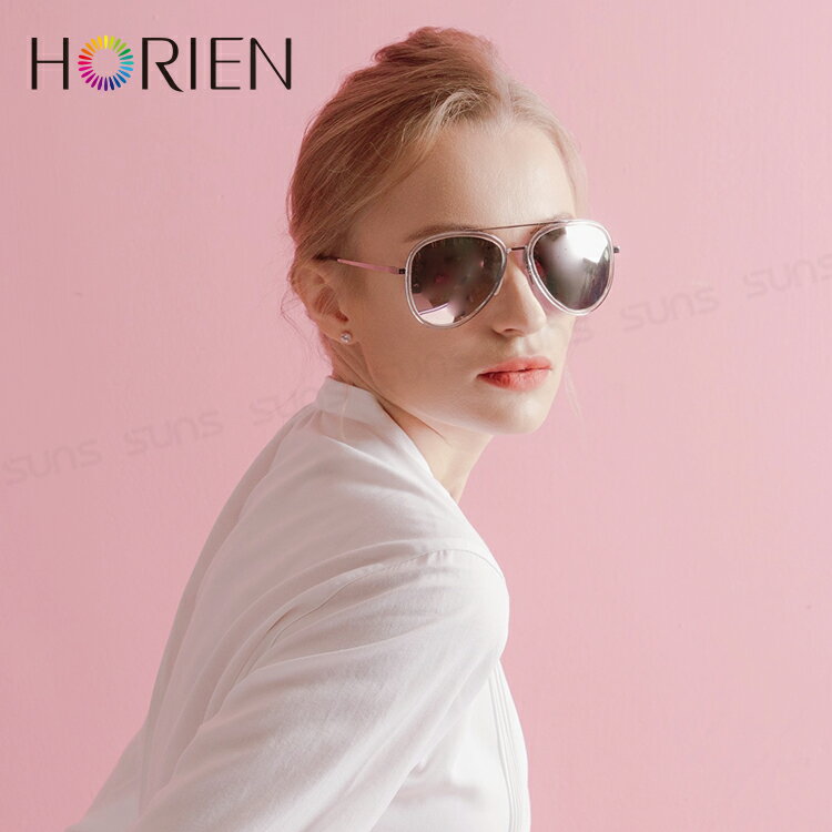 HORIEN海儷恩 經典傳奇復古飛行員偏光太陽眼鏡 芭比粉 抗UV400 (N 6518 TD51) 4