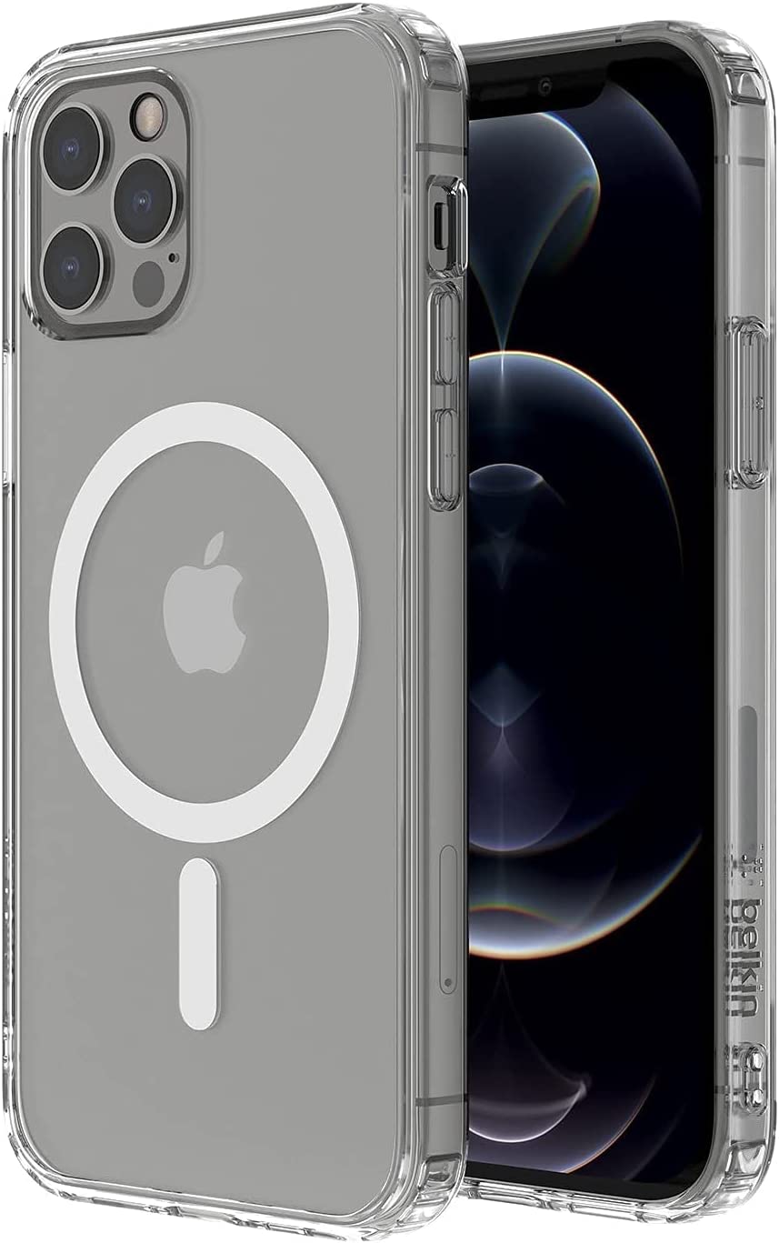 【10%點數回饋】【日本代購】Belkin iPhone 12 Pro Max 用透明殼MagSafe對應抗菌薄型超耐衝擊柔軟TPU 帶掛繩孔MSA003btCL-A