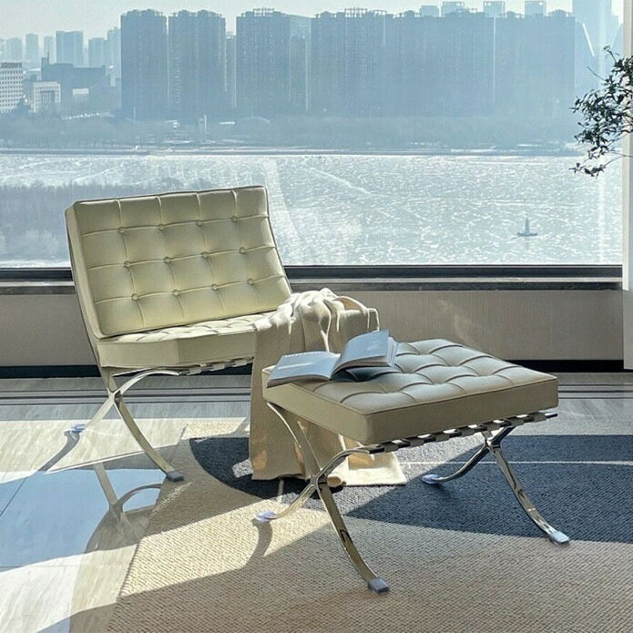 【可開發票】沙發 懶人沙發 巴塞羅那椅設計師沙發客廳簡約現代經典休閑懶人沙發顏值單人椅
