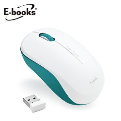 E-BOOKS M37 長效省電 1600 CPI 無線滑鼠 白綠色【三井3C】