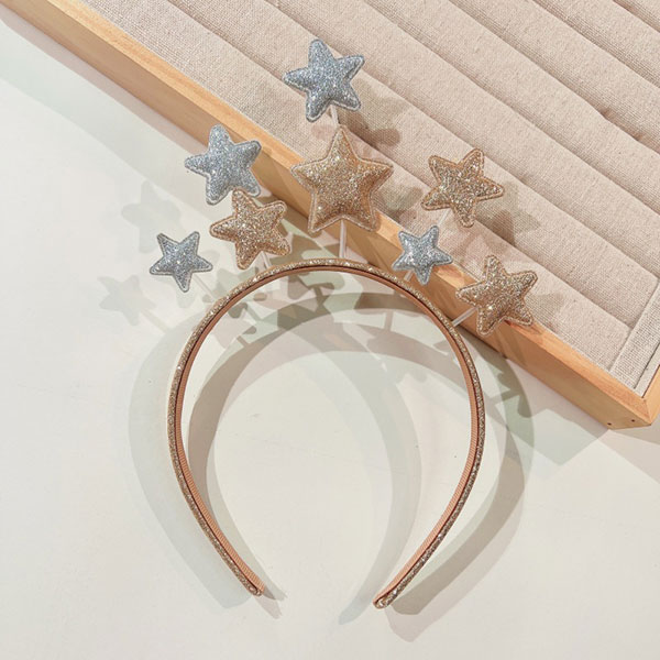 ANNAS 星星髮箍 跨年髮箍 新年髮箍 聖誕節 萬聖節 生日 皇冠 亮晶晶 金蔥 亮粉 亮片 閃閃 跨年派對 金銀 5