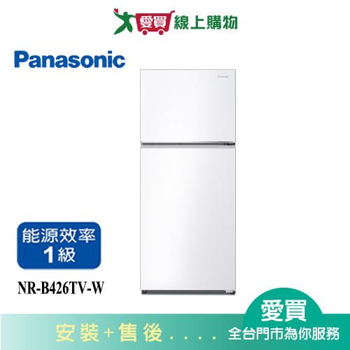 Panasonic國際422L無邊框鋼板雙門變頻冰箱NR-B426TV-W_含配送+安裝【愛買】
