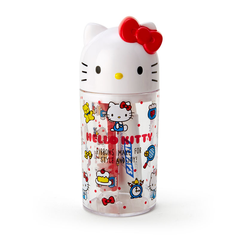 asdfkitty*KITTY悠閒生活版兒童牙刷牙膏漱口杯隨身組-日本正版商品