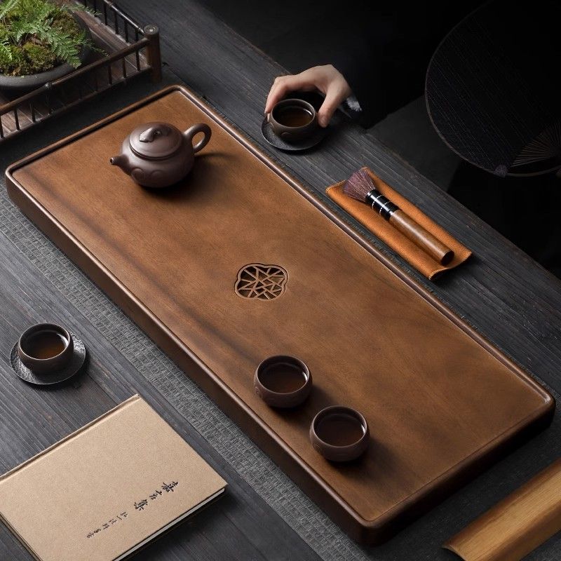 公司貨附發票 茶具/茶盤 整塊胡桃木原木茶盤家用 高檔功夫茶具幹泡臺實木辦公室客廳茶臺 快速出貨