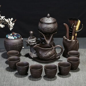 豹霖紫砂茶具套裝家用半全自動石磨懶人功夫茶具茶杯茶葉罐泡茶器