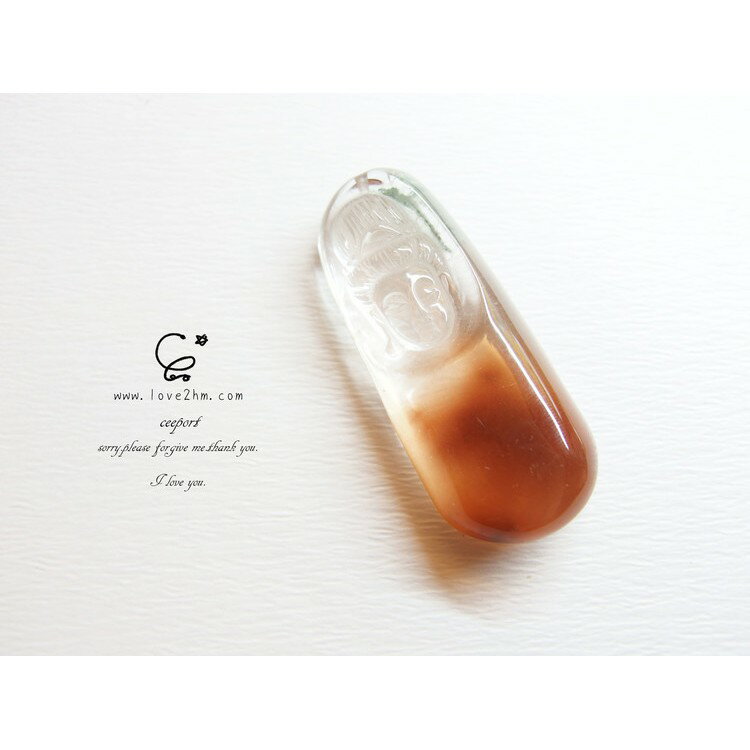 觀自在菩薩/紅兔毛水晶 /晶石鍊墜/ [晶晶工坊-love2hm]