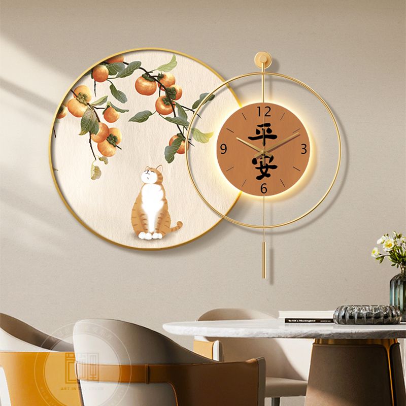 現代簡約餐廳裝飾畫飯廳餐桌背景墻掛鐘組合壁畫創意客廳時鐘掛畫