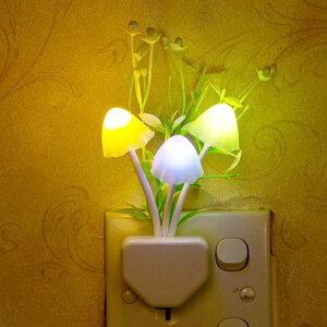 小夜燈led光控自動感應創意護眼蘑菇小夜燈插電座式節能嬰兒喂奶睡眠覺 全館免運