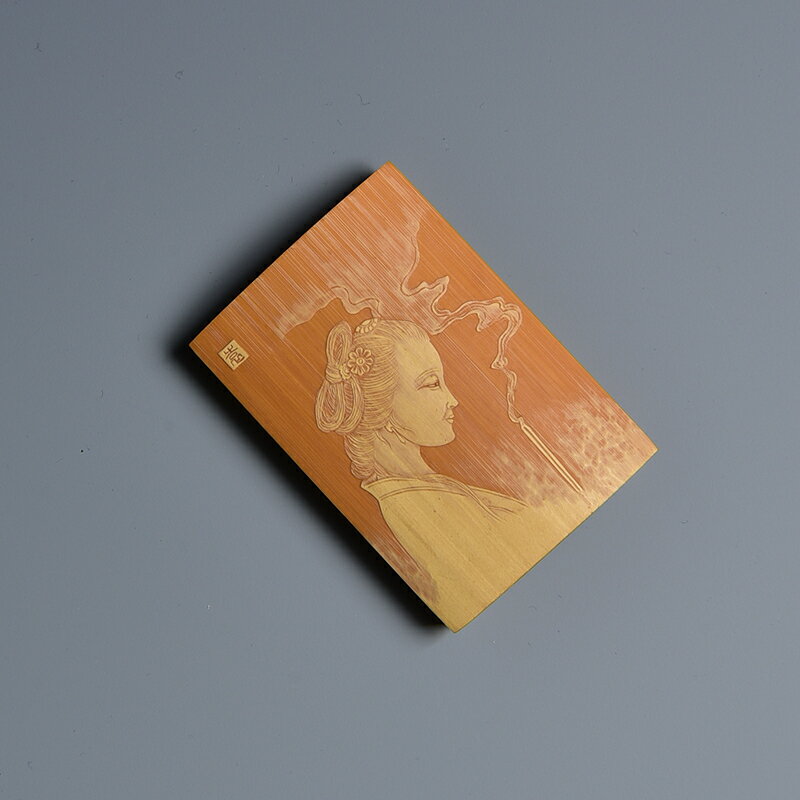 留青手工竹刻平安牌 竹雕刻平安出入牌  茶玩文玩小把件茶具配件 6