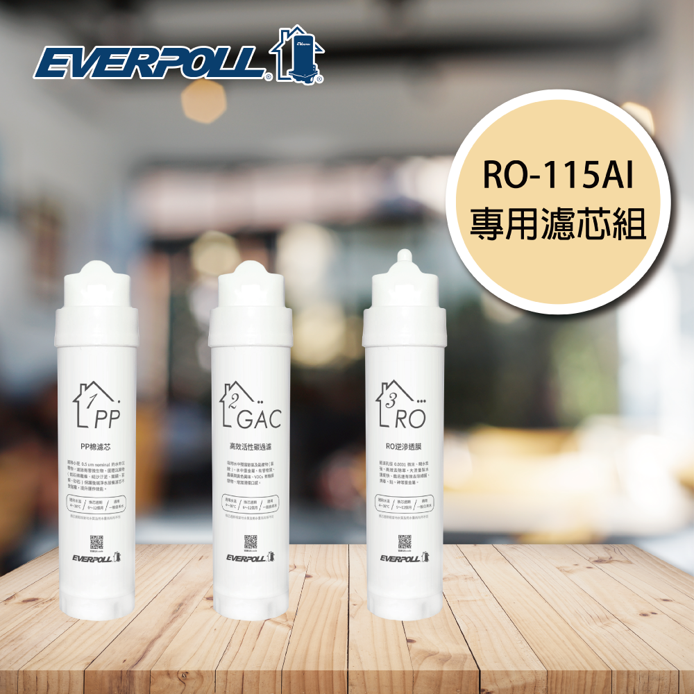 【EVERPOLL 愛科】RO-115AI 專用一年份濾心組