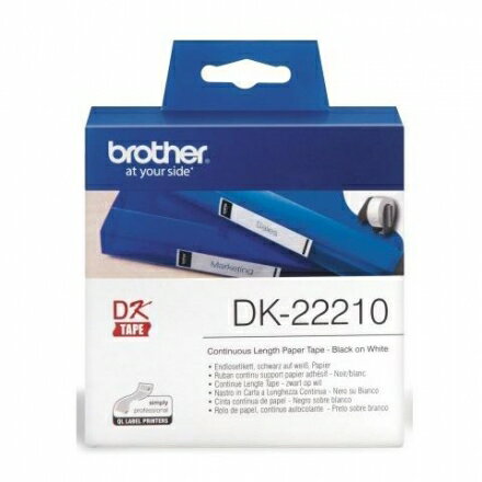 BROTHER DK-22210原廠連續標籤帶 29mm 白底黑字