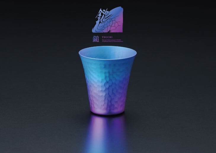TSUCHI 日本燕三條製 鎚目紋純鈦清酒杯 SK-008 藍紫色 Mid Night 1