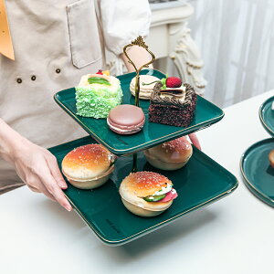 水果盤客廳創意家用歐式茶幾大號雙層糖果零食盤簡約現代玻璃果盤