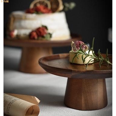 風果盤家用實木點心盤壽司盤木托盤相思木高腳果盤茶幾餐桌托盤點心木質蛋糕盤