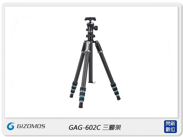 預訂~Gizomos GAG-602C 專業腳架套裝 鋁合金 三腳架 含球型雲台(GAG602C,公司貨)【APP下單4%點數回饋】